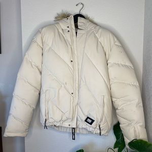 ASOS Ski Puffer Coat With Faux Fur Removable Hood